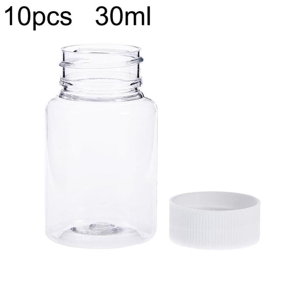 Taolixe 10Pcs 30ml Transparent Plastic Pill Bottles Salt Candy Case Storage Container Clearance-Storage Bottle