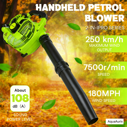 Taolixe 26cc 2-Cycle Gas Powered Leaf Blower, 380 CFM/180 MPH, Lightweight, Handheld Gas Blower