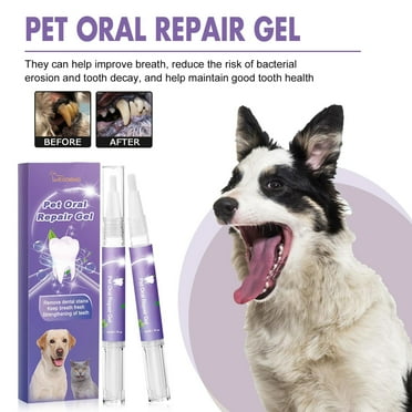 Taolixe 2Pcs 3ML Pet Oral Care Gel Eliminate Bad Breath Whiten Teeth Gentle Effective Dental Care Oral Repair Gel Pet Supply