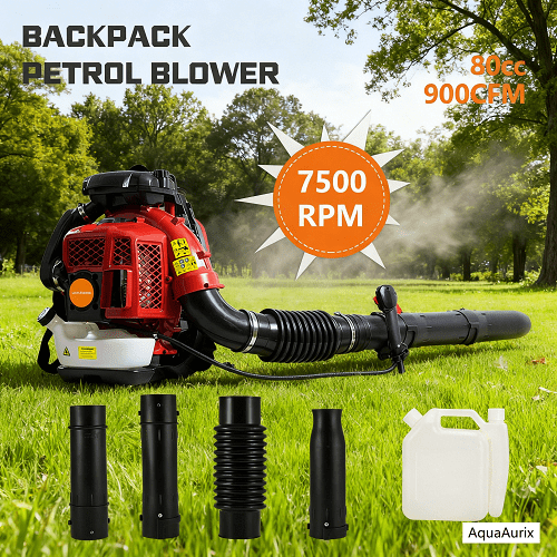 Taolixe 80CC 2-Stroke Backpack Leaf Blower, 900CFM, 3.5kw/7250r/min for Commercial Gas Powered Backpack Snow Blower