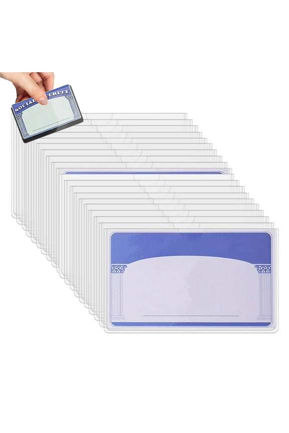 Clearance 10/20 Pcs Social Security Card Sleeves Transparent Medicare Card Protector Water Resistant Clear PVC Card Holder for ID Debit Credit Card