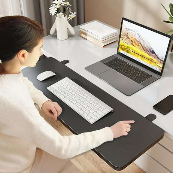 Taolixe Desk Extender Board with Adjustable Clamp Foldable Universal Home Office Computer Table Keyboard Holder Arm Rest Desk Extension Board -Desktop Extension Board