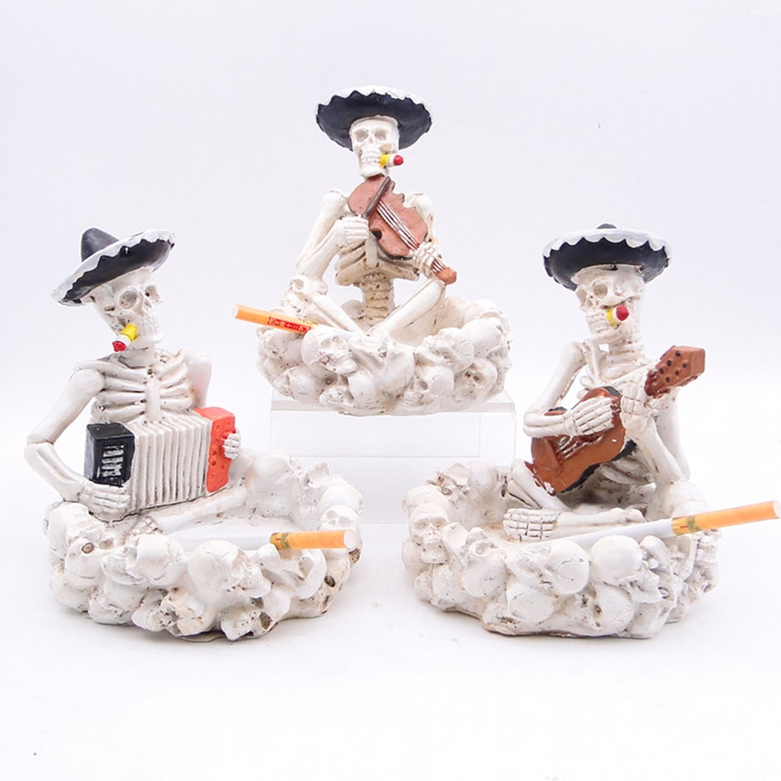 Taolixe Skeleton Ashtray Gothic Resin Skeleton Guitar Player Ash Tray ...