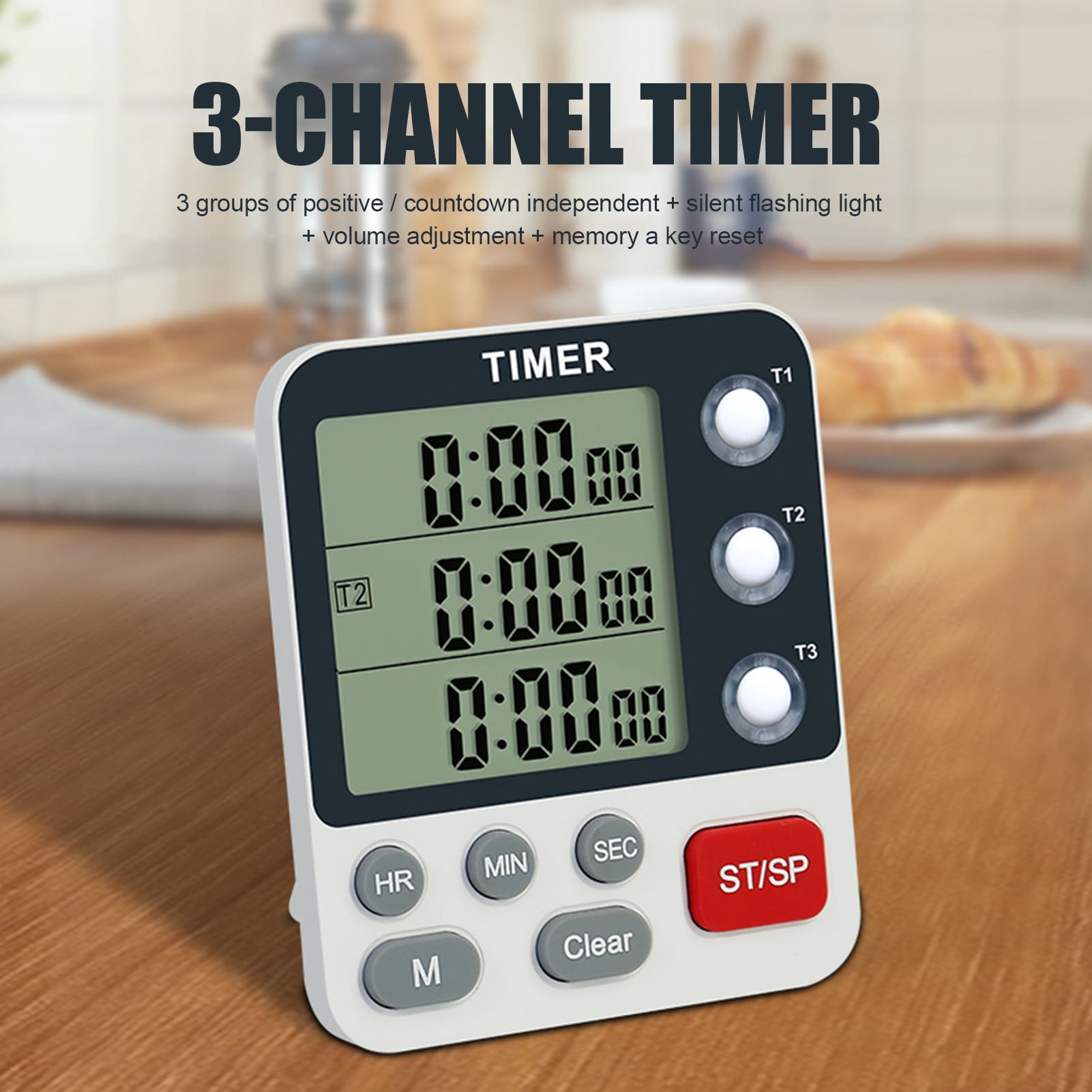 Taolixe Timer Adjustable Volume One Key Reset Plastic Scratch Resistant ...