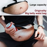 Taolixe Waist Pack Realistic Looking Large Capacity Oxford Cloth 3D Artificial Dad Beer Belly Fanny Bag for Travel_Clearance_Storage Pouch