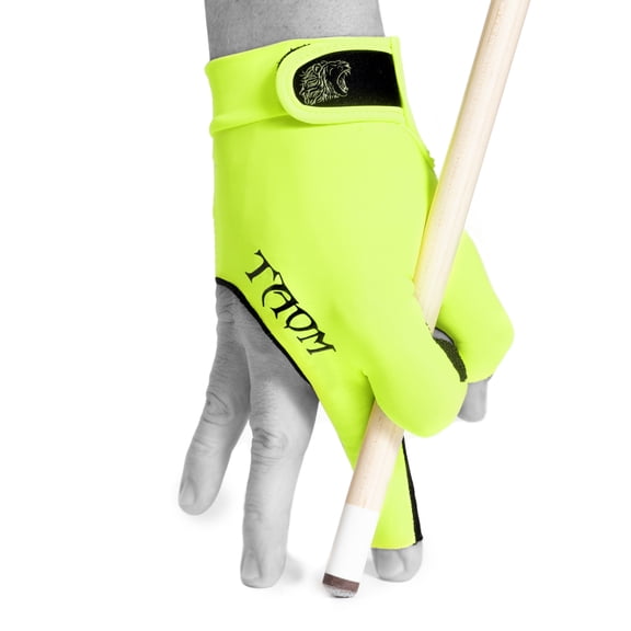 Taom Midas Billiard Glove – Large - for Right Hand (Left-Handed Players) - Lime Yellow Color – Pool Cue Glove with Breathable Mesh & Silicone Anti-Slip Palm, Open Fingers