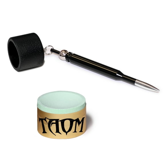 Taom Soft Billiard Pool Cue Premium Chalk Green - with Bullet Chalk Holder
