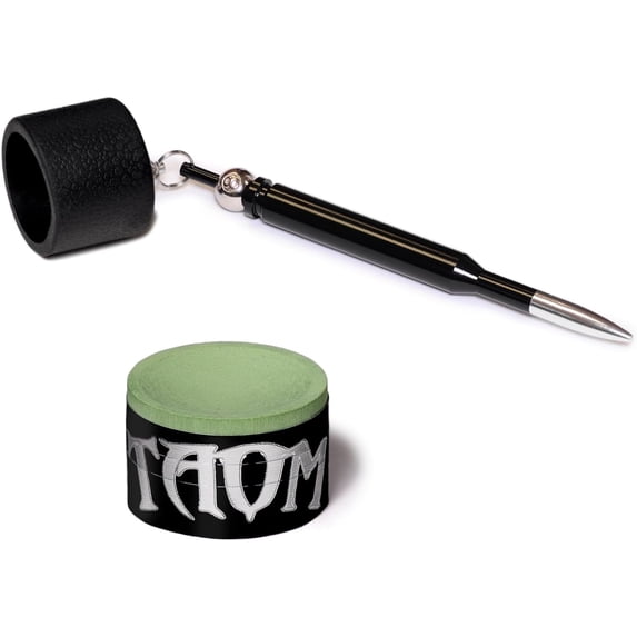 Taom V10 Billiard Pool Cue Premium Chalk Green - with Bullet Chalk Holder