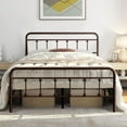 thumbnail image 1 of Taomika Brown Full Size Modern Metal Platform Bed, 1 of 11