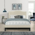 thumbnail image 1 of Taomika, Full Size Tufted Upholstered Platform Bed Frame with Adjustable Height Headboard-Beige, 1 of 10