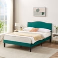 thumbnail image 1 of Taomika, Full Size Tufted Upholstered Platform Bed Frame with Adjustable Height Headboard-Dark Green, 1 of 5