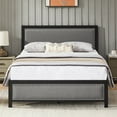 thumbnail image 1 of Taomika, Queen Size Platform Bed Frame with Headboard ,Grey Bed Frame, 1 of 6
