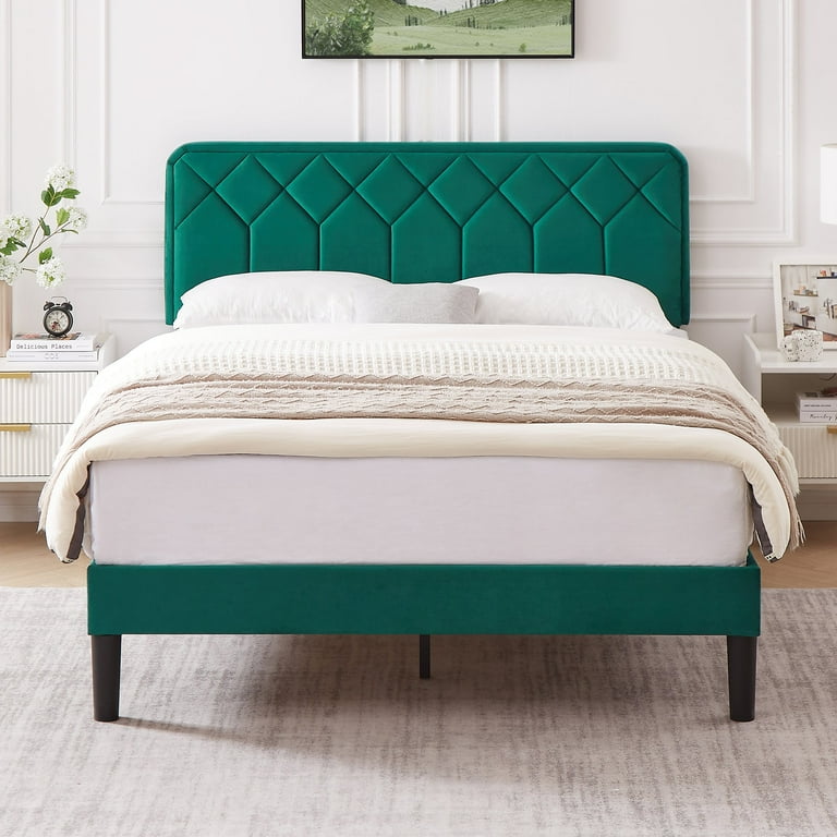 Quiet bed frame with cheap headboard