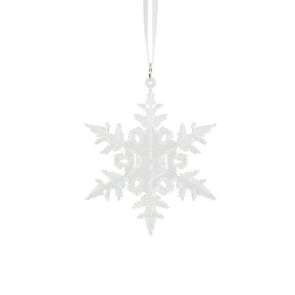 Beautynvta Christmas Ornaments Set of 3, Plastic Snowflakes Shape Pendant, Shatterproof Clear Snowflake Hanging Glitter Tree for Xmas Tree Windows Party Decor, 3.2" x 3.8"