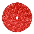 thumbnail image 1 of Beautynvta Christmas Tree Skirt, 35.4 Inch Red Non-Woven with Sparkle Star Xmas Tree Skirt, Tree Ornaments Tree Mat Base Cover for Xmas Holiday Home Party Decor, 1 of 6