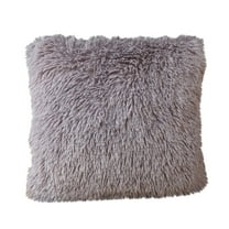 Taomzat Clearance Throw Pillow Covers, Short Plush Decorative and Soft Pillow Cases, Solid Color Cushion Case for Living Room Home Office Decor, 17" x 17", Gray