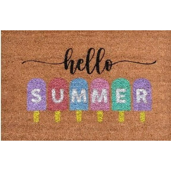 Beautynvta Welcome Door Mat, Summer Themed DoorMat, Heavy Duty Absorbent Resist Dirt Door Rug for Indoor Outdoor Home Porch Entrance Decor, 23.6" x 15.7"