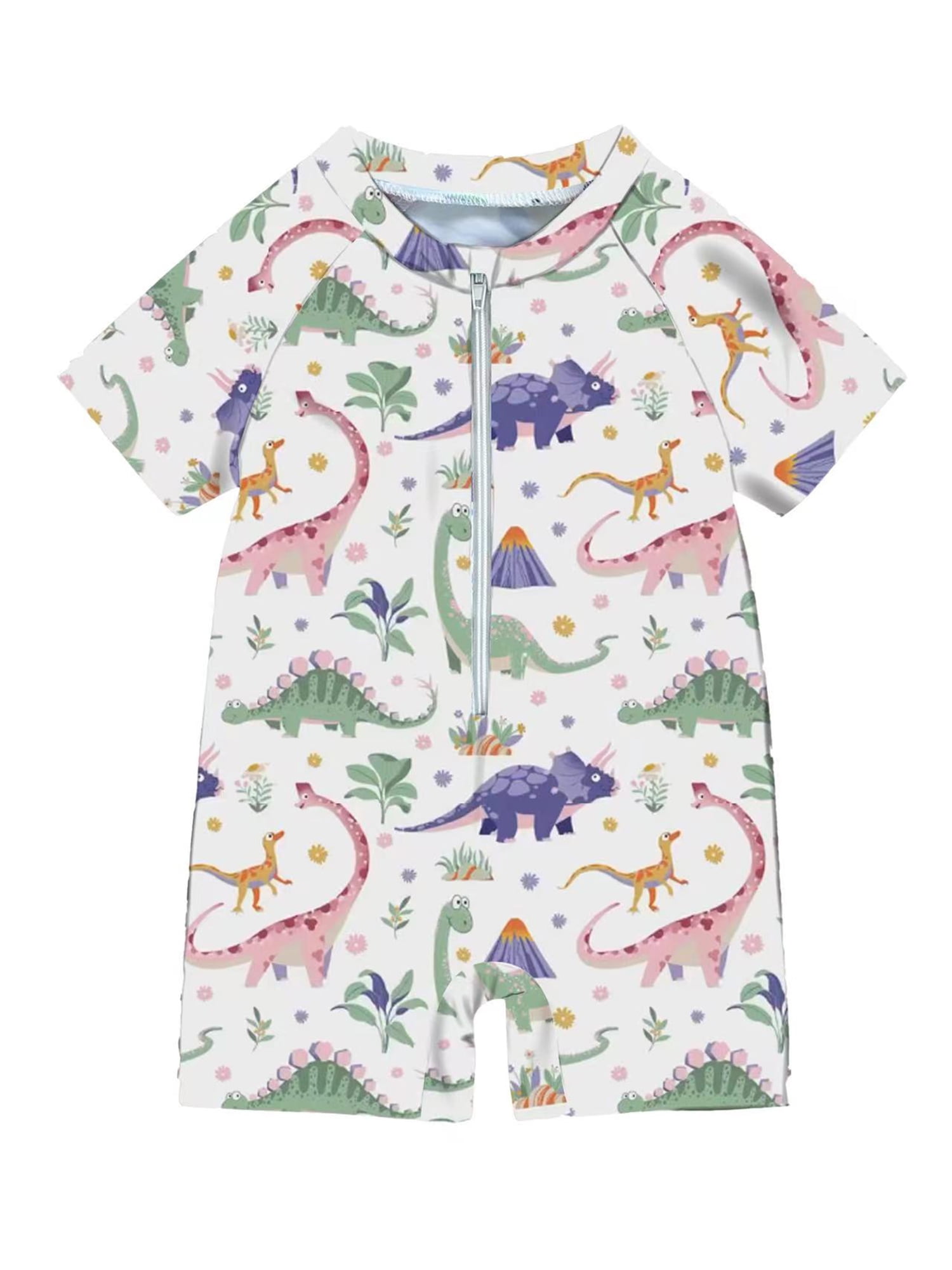 Taoocy Baby Boys Swimsuit Half Zip Up Short Sleeve Rash Guard Swimwear