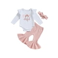 Taoocy Baby Girl Long Sleeve Romper TShirt Tops Bell Bottom Pants Set