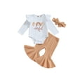 Taoocy Baby Girl Long Sleeve Romper TShirt Tops Bell Bottom Pants Set