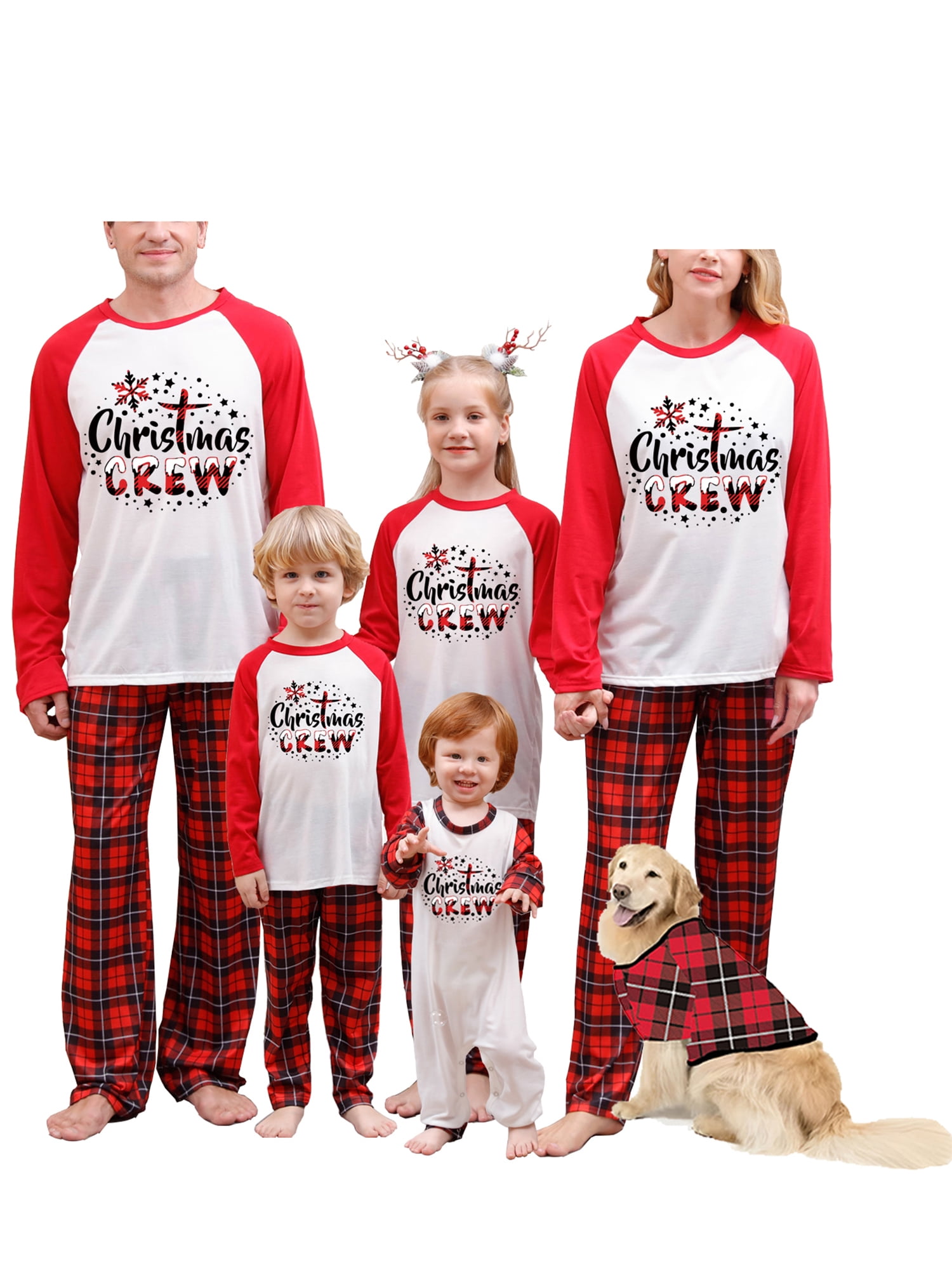 Taoocy Christmas Family Pajamas Matching Set Long Sleeve Letters Print ...