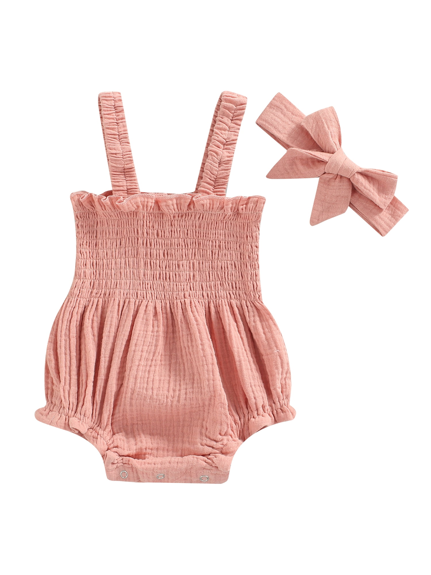 Taoocy Toddler Baby Girl Outfit Floral Romper Ruched Bodysuit Comfy ...