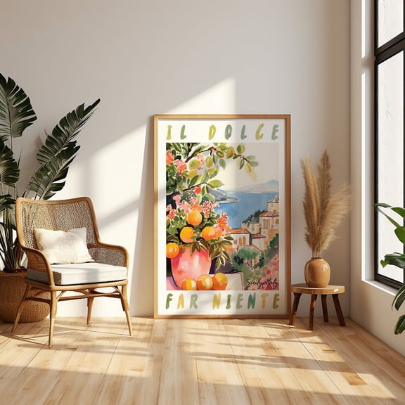 Taormina Sicily Art Poster: Italian Travel Poster, Unframed Poster Size 16x24