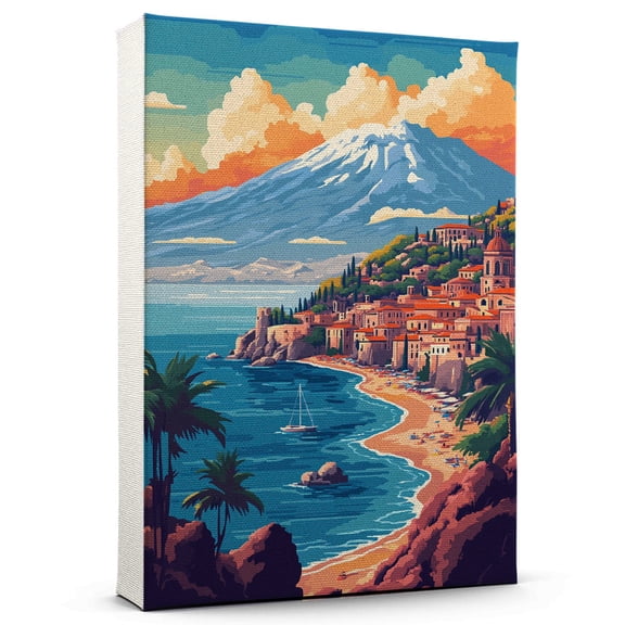 Taormina Sicilys Canvas, Travel Canvas, City Prints Wall Decor, Italy Canvas Decor, Taormina Sicilys Travel Canvas, Italy Canvas - 106AZ1376