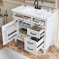 thumbnail image 1 of Taoruifang 36 Inch Bathroom Vanity with Ceramic Sink Top, Solid Wood Frame, MDF & Poplar Cabinet, Flip Drawers, Adjustable Shelf, and Zinc Alloy Handles, Freestanding Storage Cabinet, 1 of 6