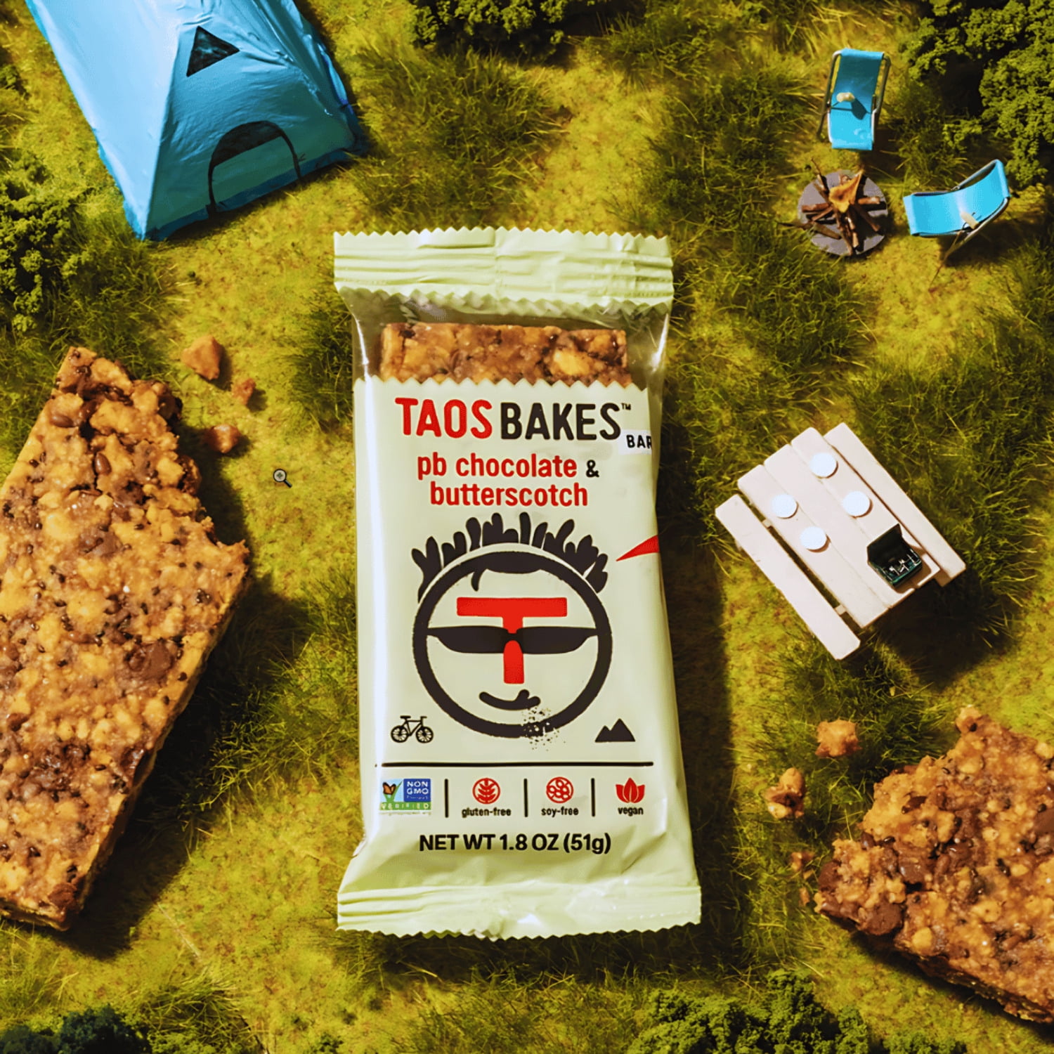 Taos Bakes - Peanut Butter Chocolate + Butterscotch - Granola Bars - 6g Protein - 12 pk, 1.8oz ea