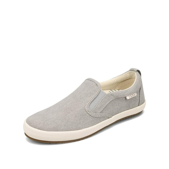 Taos Footwear Women's Dandy Khaki Wash Canvas Slip On 8.5 M US