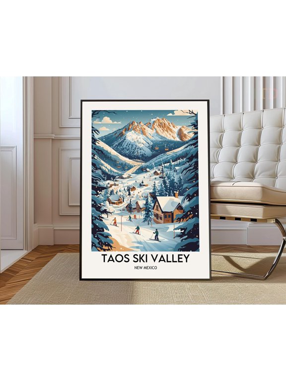 Taos Ski Valley Poster, New Mexico Mountain Wall Art