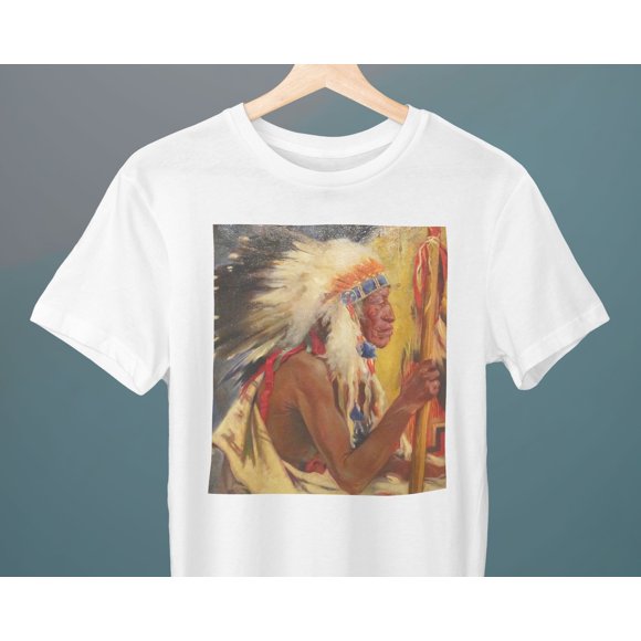 Taos War Chief, Julius Rolshoven, Unisex T-Shirt, Western, Art T-Shirt, Fine Art, Gift for Her, Gift for Him, Art Lover Gift