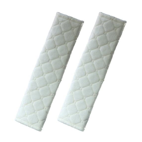 Taosunzt 1 Pair Seat Belt Cushion Soft Anti-slip Universal Plush Car Seat Belt Shoulder Pad Vehicle Supplies Beige