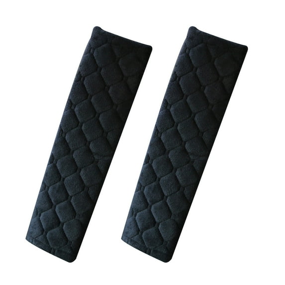Taosunzt 1 Pair Seat Belt Cushion Soft Anti-slip Universal Plush Car Seat Belt Shoulder Pad Vehicle Supplies Black