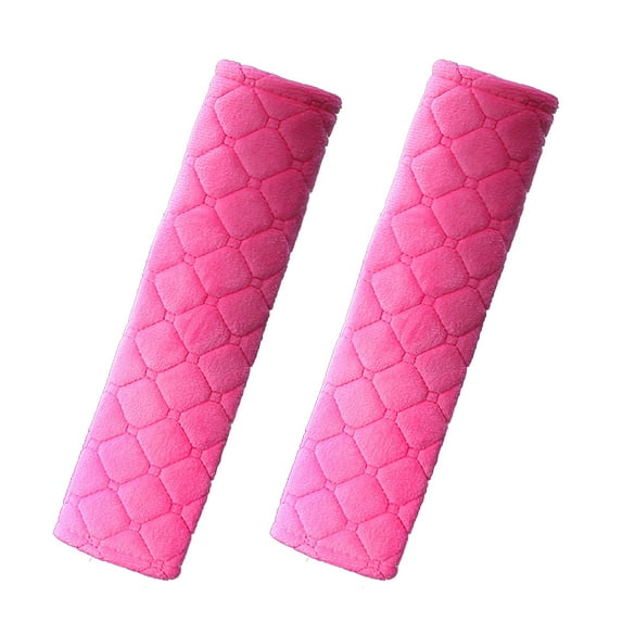 Taosunzt 1 Pair Seat Belt Cushion Soft Anti-slip Universal Plush Car Seat Belt Shoulder Pad Vehicle Supplies Pink