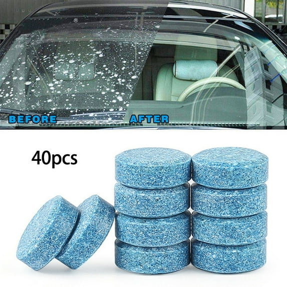 Taosunzt 1 Set Washer Fluid Tablets Solid High Enrichment Blue Car Care Auto Windshield Effervescent Concentrates Tablets for Vehicle Blue M