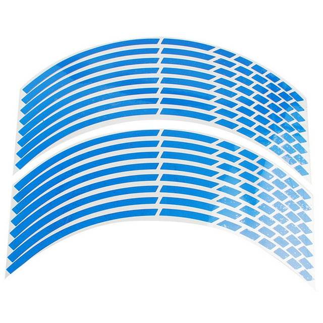 Taosunzt 16Pcs Car Motorcycle Bicycle Wheel Rim Reflective Sticker Tape Strip Decal Decor Blue