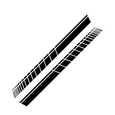 Taosunzt 2Pcs/Set Racing Stripes Car-Styling Vehicle Body Side Decals Stickers Decoration Black