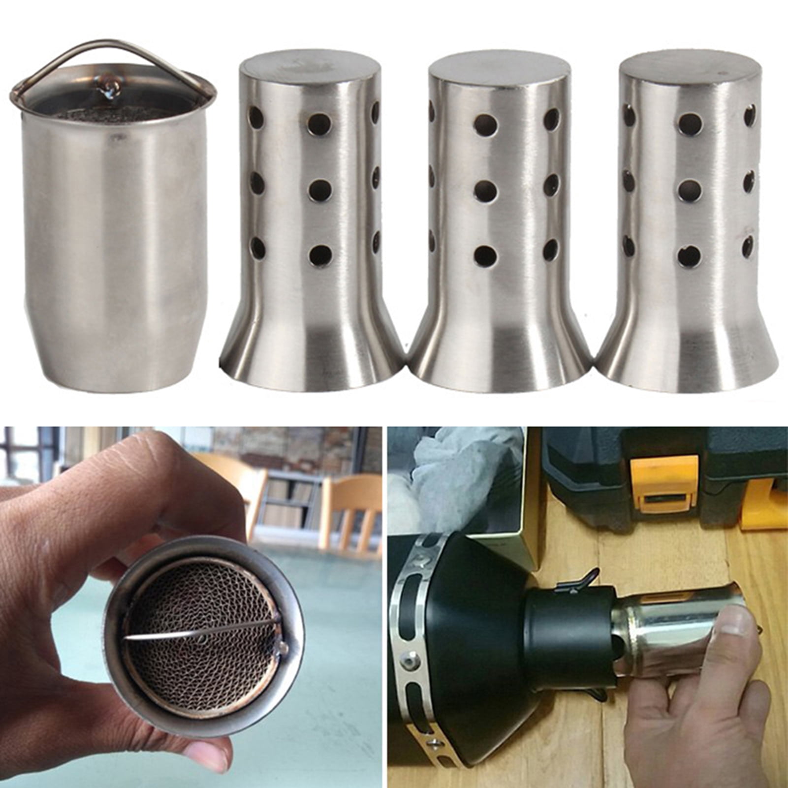 Taosunzt 51mm Universal Removable Motorbike Exhaust Pipe Silencer Muffler Motorcycle Parts Style 2