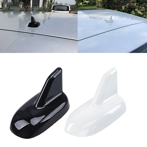 Taosunzt Antenna Cover Self-adhesive Exterior Decoration Streamlined Design Roof Antenna Shark Fin Cover Trim for Car Black