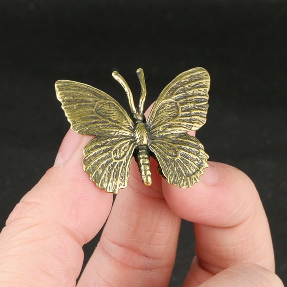 Taosunzt Butterfly Figurine Miniatures Desktop Ornament Waterproof Realistic DIY Insect Statue Home Decoration Crafts Accessories Antique Bronze