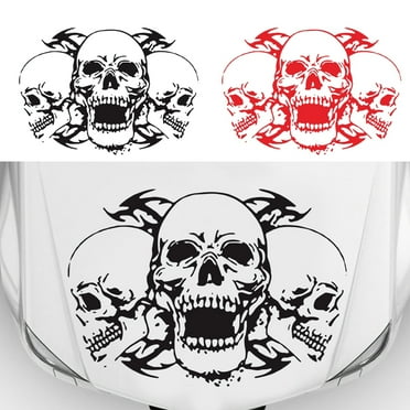 Taosunzt Car Decor Sticker Long Lasting Exquisite Workmanship Non-shrinking Car Hood Large Graphic Sticker for Automobile Black