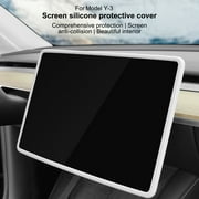 Taosunzt Car Navigation Screen Silicone Frame for Tesla Model 3/Y Perfect Fit Center Console Display Screen Protector Cover Car Interior Accessories Black
