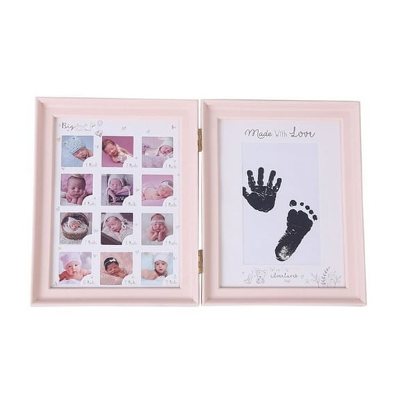 Taosunzt Infant Baby Handprint Footprint First Year Picture DIY Family Memory Photo Frame White