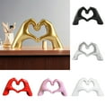 thumbnail image 1 of Taosunzt Love Heart Hand Figurine Heart-shaped Gesture Resin Statue Sculpture Home Office Wedding Party Desktop Decoration Ornament White, 1 of 13
