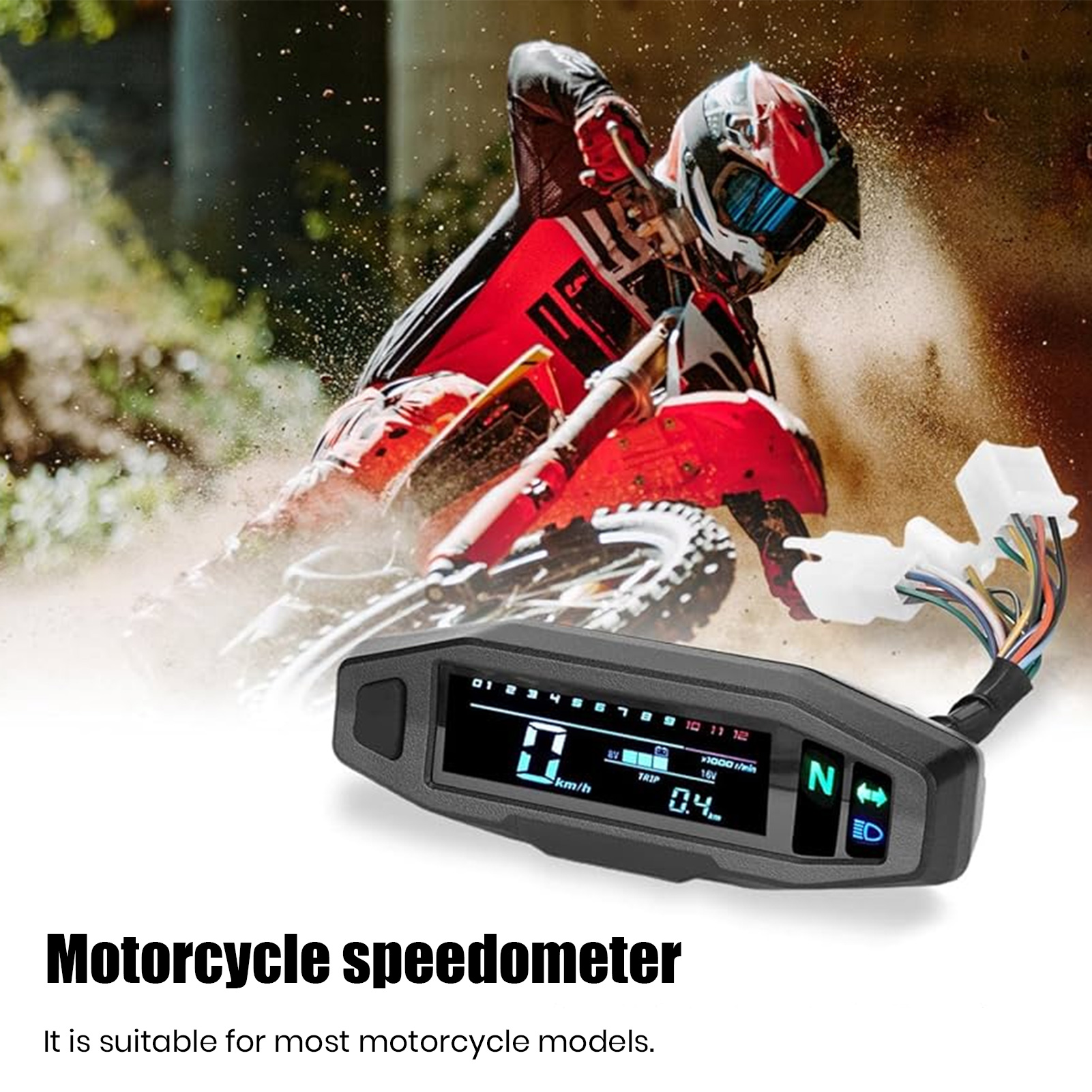 Taosunzt Multifunctional Motorcycle Speedometer Waterproof Universal ...