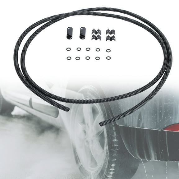 Taosunzt Windshield Washer Fluid Hose High-strength Anti-corrosion Black 50cm Corrugated Tube Windscreen Washer System Repair Kit for Car Care Black