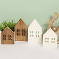 thumbnail image 1 of Taosunzt Wood Craft Eco-friendly Unique Design No Glitch Nordic Style Miniature Christmas Decor Good Texture Small House Wooden Craft Household Supply White Size S, 1 of 13