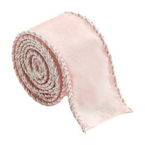 Taotanxi 1.38Inch X 6.56Ft Christmas Velvet Ribbon,1.38" Wide Wired Ribbon for Christmas Crafts Decoration, Wrapping Crafts (Pink#0833)